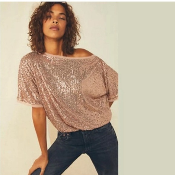 Free People Pants - Free people intimately rose gold sequence bodysuit